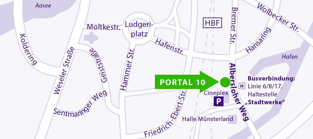 Kartenansicht des Standorts Portal 10 in Münster